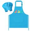 R HORSE Kid Apron and Chef Hat Set 2Pcs Adjustable Children Blue Kitchen Apron Dress up Role Play Chef Toy Kid Funny Cooking Gift Birthday Gift for Kids Cooking Baking Painting and Training view 1
