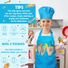 R HORSE Kid Apron and Chef Hat Set 2Pcs Adjustable Children Blue Kitchen Apron Dress up Role Play Chef Toy Kid Funny Cooking Gift Birthday Gift for Kids Cooking Baking Painting and Training view 3