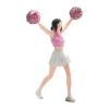 1/64 Cheerleader Model Miniature Dancing Girl Model, Resin Photography Prop Character Model Woman Figurine for Scene, Meatball Head view 1