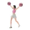 1/64 Cheerleader Model Miniature Dancing Girl Model, Resin Photography Prop Character Model Woman Figurine for Scene, Meatball Head view 2