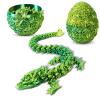 Xinxiaomeng 3D Printed Dragon in Egg Mystery Chinese Dragon Crystal Articulated Dragon Egg Surprise Easter Eggs Easter Basket Stuffers Home Office Decor Executive Desk Toys Gifts (Green) view 1