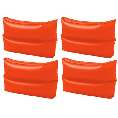 2 Pairs Arm Float Inflatable Bands Ring Kid Swim Wings Floaties Pool Beach Large Children Swimming Floats Floater Sleeves Armlets Tubes Flotation Orange 10"X6.5" Armbands Water Fun Floating Training