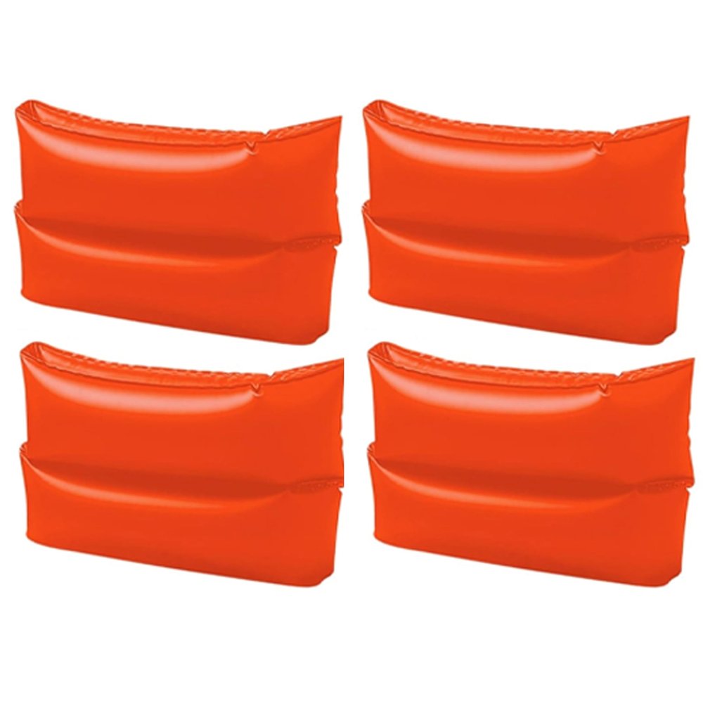 2 Pairs Arm Float Inflatable Bands Ring Kid Swim Wings Floaties Pool Beach Large Children Swimming Floats Floater Sleeves Armlets Tubes Flotation Orange 10"X6.5" Armbands Water Fun Floating Training