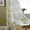 HooHero Green Simple Lotus Leaf Versatile Printed Polyester Living Kids Baby Room Elegant 50 Width Sheer Curtains Home Decor Voile view 1
