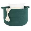 XUANGUO Large Cotton Rope Basket  22"x14" Woven Storage Basket for Blankets, Toys, Laundry, and Nursery  Round Baskets for Living Room and Kids Dark Green view 1