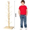 Briwooody 47 Inch Wooden Puppet Stand Puppet Tree Store and Display Doll Holder for 16 Hand Puppets Storage Anti Crush Storage Rack for Classroom Home view 2
