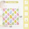 SDMKA Happy Easter Pattern Baby Washcloths - 3 Pack Muslin Cotton Face Towels for Baby Newborn Girls and Boys - Soft and Absorbent - 11.8 Inch view 3