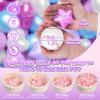 GOGOSO Ball Pit Balls,Plastics Balls for Ball Pit, Stars Hearts Shape for PastelBall for Toddlers Kids Pearl Pink+Blue+Purple+White,200pcs view 2