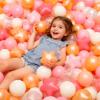 GOGOSO Ball Pit Balls for Toddlers Phthalate-Free BPA-Free Non-Toxic Crush Proof Soft Plastic Play Balls Baby Kids Shape Tent Pool Playhouse Playpen Party Decor,Creamy Pink Pearl Gold Clear,200PCS view 4