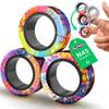 BUNMO Magnetic Fidget Rings - Fidget Toys Adults - Magnetic Rings - Endless Hours of Fun - Spin, Connect & Play - Engaging Toy for Boys & Girls - Great Teen Gift - Rainbow view 1