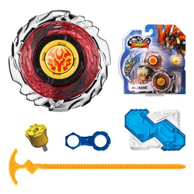 INFINITY NADO Spinning Tops Gaming top Toys, Brust Metal Gyro Battle Set with Launcher, Toy Gifts for Kids Boys and Girls Age 5+, Fiery Flame Red