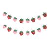 2 Strands Strawberry Theme Garland Baby Girl's Party Paper Hanging Banner Dessert Bar Bunting First Brithday Baby Shower Party Favors view 1