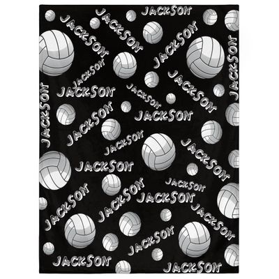 RIRIX Personalized Baby Blankets for Girls Boys, Custom Baby Blanket with Name Swaddle Toddler Fleece Blanket Personalized Gift Volleyball Text