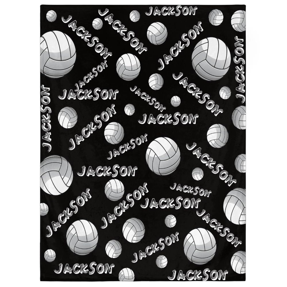 RIRIX Personalized Baby Blankets for Girls Boys, Custom Baby Blanket with Name Swaddle Toddler Fleece Blanket Personalized Gift Volleyball Text