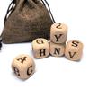 5Pcs/Set Wooden Letter Dice Set,6-Sided Laser Engraving A-Z Pattern Wood Rolling Dices for Game Party view 1