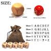 5Pcs/Set Wooden Letter Dice Set,6-Sided Laser Engraving A-Z Pattern Wood Rolling Dices for Game Party view 2
