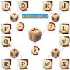 5Pcs/Set Wooden Letter Dice Set,6-Sided Laser Engraving A-Z Pattern Wood Rolling Dices for Game Party view 3