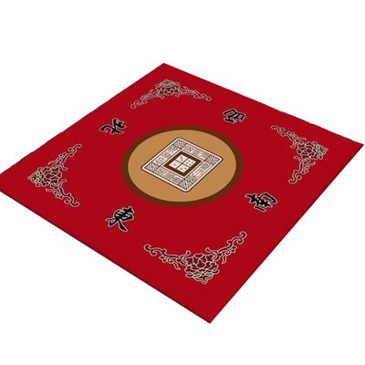 BEAHING Mahjong Mat, 32x32'' Anti-Slip Noise Reduction Table Mat for Poker, Card, Board & Tile Games, Red