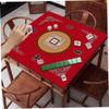 BEAHING Mahjong Mat, 32x32'' Anti-Slip Noise Reduction Table Mat for Poker, Card, Board & Tile Games, Red view 3