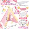 6 Pack Sleepovers Teepee Tent for Kids Bulk with Mattress Sheet Light,Natural Cotton Washable Indoor Play Tent for Birthday Slumber Party Girls Boys Pajama Movie Night Supplies(Pink, Purple, White) view 2