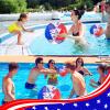 5 Pack Patriotic Sequins Beach Ball 24 Inch 16 Inch Pool Toys Balls Giant Red White and Blue Stars Glitters Inflatable Clear Beach Ball Swimming Pool Water Beach Toys Outdoor 4th of July Party Favors view 3