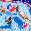 5 Pack Patriotic Sequins Beach Ball 24 Inch 16 Inch Pool Toys Balls Giant Red White and Blue Stars Glitters Inflatable Clear Beach Ball Swimming Pool Water Beach Toys Outdoor 4th of July Party Favors view 4