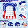 71"x50" Large Tanning Pool Float with Headrest, Patriotic Inflatable Pool Floats Adult American Flag Giant Cooling Water Hammock Tanning Pool Rafts Floatie for 4th of July Pool Party, Lake, Outdoor view 2