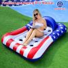 71"x50" Large Tanning Pool Float with Headrest, Patriotic Inflatable Pool Floats Adult American Flag Giant Cooling Water Hammock Tanning Pool Rafts Floatie for 4th of July Pool Party, Lake, Outdoor view 3