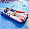 71"x50" Large Tanning Pool Float with Headrest, Patriotic Inflatable Pool Floats Adult American Flag Giant Cooling Water Hammock Tanning Pool Rafts Floatie for 4th of July Pool Party, Lake, Outdoor view 4