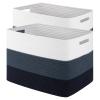 Woven Baskets - 2 Pack Rectangle Closet Organizers for Toy Storage, Nursery & Living Room in Gradient Blue view 1