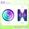 MAGICYOYO K2 Responsive Yoyo for Kids Beginners Yo-Yo with 2 Yo yo Gloves, 2 Yo Yo Bags, 12 Yo yo Strings (Crystal Black +Green Purple) view 2