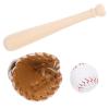Abaodam Mini Baseball Set with Wooden Bat Leather Glove and Ball for Dollhouse Sports Miniatures DIY Craft Accessories and Fairy Garden Decoration 2.95 Inch Realistic Toy Baseball Kit view 2