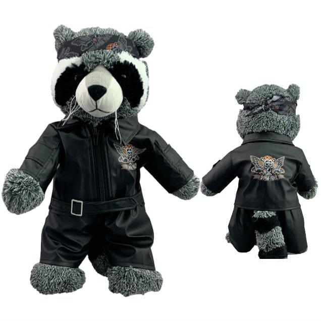 Biker Outfit for Stuffed Animals, King of The Road Teddy Bear Clothes Fits Most 14"-18" Soft Toys, Fun and Stylish Accessory Set for Your Plush Freinds