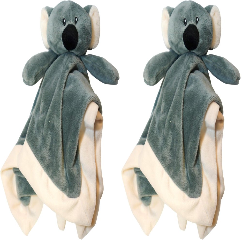 Baberoo Lovey Security Blanket 12 inch Square Stuffed Animal Baby Blankie for Girls or Boys (Koala) (Pack of 2)