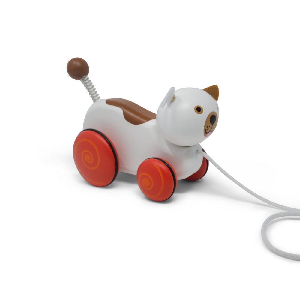 Jack Rabbit Creations- Wiggles The Dog Wooden Pull Toy- Classic Retro Dog Toy for Toddlers- Durable Wooden Construction- Smooth Rolling Wheels- Encourages Imaginative Play-18 Months+