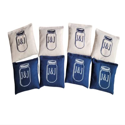 Mason Jar Cornhole Bags Custom Embroidered Regulation Full Size Outdoor Wedding Cornhole Bags
