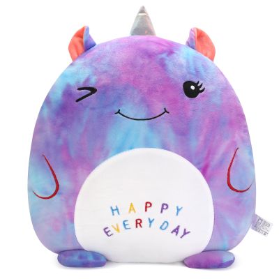 16 Unicorn Plush Toy, Unicorn Stuffed Animal Pillow, Cute Plushies for Girls, Soft Plush Toy Pillow for Hugging, Sleeping, Plush Gifts for Girls, Colorful-Purple