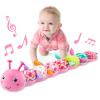 LIGHTDESIRE Baby Toys Musical Caterpillar,Infant Stuffed Animal Toy with Crinkle and Rattles,Soft Sensory Toys with Textures for Tummy Time Newborn Boys Girls 0 3 6 12 Months(Pink) view 1