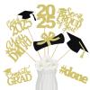 24Pcs 2025 Graduation Table Centerpieces Gold, Graduation Centerpieces for Tables 2025 Gold Graduation Centerpiece Sticks for Graduation Party Table Decorations 2025 Gold view 1