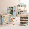 ROBOTIME Wooden Play Kitchen, Toddler Kitchen Playset with Oven, Fridge & Washing Machine, Kids Kitchen Playset Gift for 3+ Year Old Boys & Girls view 1