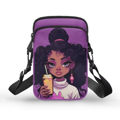 ZOUTAIRONG African Back Girl Crossbody Bag for Boys Crossbody Purse Girls Wallets Princess Small Shoulder Bag Travel Storage Bag Casual Mini Tote Bag Handbags Ziper