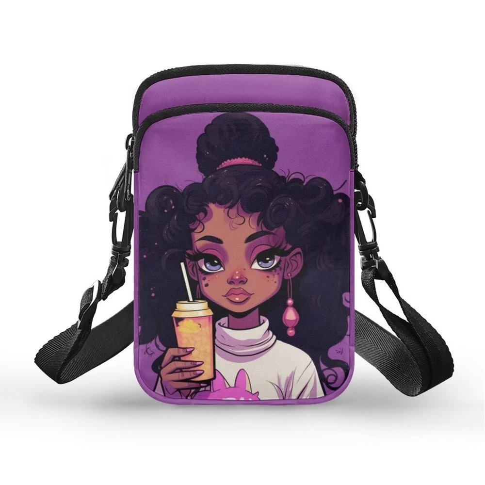 ZOUTAIRONG African Back Girl Crossbody Bag for Boys Crossbody Purse Girls Wallets Princess Small Shoulder Bag Travel Storage Bag Casual Mini Tote Bag Handbags Ziper