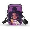 ZOUTAIRONG African Back Girl Crossbody Bag for Boys Crossbody Purse Girls Wallets Princess Small Shoulder Bag Travel Storage Bag Casual Mini Tote Bag Handbags Ziper view 1