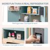 ROBOTIME Toy Kitchen Wooden Fridge, Play Refrigerator for Kids & Toddlers, Wooden Fridge Freezer Set with Ice Maker and Foods, Pretend Play Kitchen Playset for Ages 3+ view 2