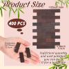 Burbell 400 Pcs Miniature Dollhouse Flooring 1: 12 Scale Mini Wooden Dollhouse Floor Boards Geometric Bamboo Furniture for Model Accessories(Dark Brown) view 2