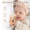 Wooden Baby Toys, 6PCS Wooden Rattle for Baby, Montessori Toys for Babies 0-6 -12 Months, Wood Rattles Set for Infant Grasping, Wooden Rattles Push Car Crochet Bunny Rattle Toy for Newborn Infant view 2