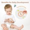 Wooden Baby Toys, 6PCS Wooden Rattle for Baby, Montessori Toys for Babies 0-6 -12 Months, Wood Rattles Set for Infant Grasping, Wooden Rattles Push Car Crochet Bunny Rattle Toy for Newborn Infant view 3