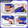 2 Pack Compatible with Nerf Bullets Toy Foam Blaster, 6 Auto-Dart Rotating Drum Soft Bullets Gun, Indoor Outdoor Shooting Games, Boys 6 + Years Kids Old Christmas Birthday Gift (Yellow and Blue) view 3
