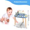 Asweets 6 in 1 Montessori Wooden Activity Table, Multicolor Universe Themed Table for Kids with Bead Maze & Rocket Stack, Best Gifts for Girls & Boys, 15.35L x 11.02W x 18.11H view 2