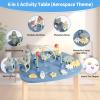 Asweets 6 in 1 Montessori Wooden Activity Table, Multicolor Universe Themed Table for Kids with Bead Maze & Rocket Stack, Best Gifts for Girls & Boys, 15.35L x 11.02W x 18.11H view 3